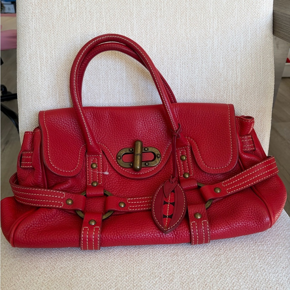 Luella Red Leather Tote Bag - Picture 3 of 9